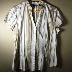 A.N.A Short Sleeved Button Up Top Size M